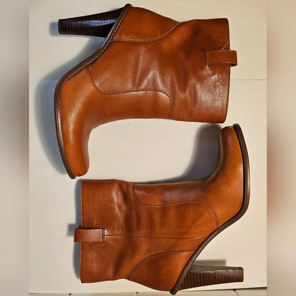 Cole Haan Kendal Short Boot Brown Leather Block Heel Pull On Comfort Bootie 8 - Picture 9 of 13
